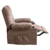 Vanbow.Recliner Chair Massage Heating sofa with USB and side pocket 2 Cup Holders (Brown) - as Pic