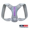 Adjustable Back Shoulder Posture Corrector Belt Clavicle Spine Support Reshape Your Body Home Office Sport Upper Back Neck Brace - Grey Purple - S for