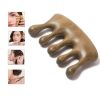 1pc Meridian Massage Comb Sandalwood Wooden 5 Tooth Point Acupuncture Head Massage Therapy Blood Circulation Anti-static Smooth Hair - Style 1