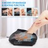 Foot Massager Machine with Heat and Massage Gifts for Men and Women Shiatsu Deep Kneading Electric Feet Massager for Home and Office Use - black