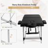 Portable Massage Table Adjustable Facial Salon Spa Bed - Black - Beauty & Health Supplies