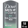 Dove Men+Care Revive Hydrating 3-in-1 Tea Tree Oil Body Wash, 18 fl oz - Dove