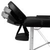 Black Foldable Massage Table 2 Zones with Aluminum Frame - Black