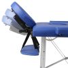 Blue Foldable Massage Table 2 Zones with Aluminum Frame - Blue