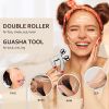 Gua Sha Massage Tool: Reduce the Look of Aging Skin & Puffiness with Stainless Steel Roller Ball Scraper! - Guasha