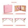 Portable Massage Table Adjustable Facial Spa Bed - Pink - Beauty & Health Supplies