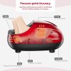 Shiatsu Foot Massager with Heat Kneading Rolling Scraping Air Compression - Red