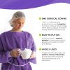 Disposable Gowns Pack of 10 Purple SMS Isolation Gowns Washable Large 45 gsm Full-Coverage Adult Surgical Gowns with Long Sleeves Knit Cuffs Waist PPE