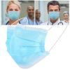 50Pcs 3-Layers Disposable Face Masks Elastic Earloop 95% Melt-Blown Filter Sanitary Face Mask - Blue