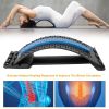 Back Massage Stretching Device Multi-Level Lumbar Spinal Support Stretcher Herniated Disc Upper Lower Back Pain Relief - Black & Blue