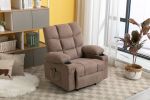 Vanbow.Recliner Chair Massage Heating sofa with USB and side pocket 2 Cup Holders (Brown) - as Pic