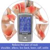 NURSAL TENS EMS Unit;  Electric Muscle Stimulator Machine for Back Pain Relief Therapy & Management;  24 Modes 8 Replacement Electrode Pads - Silver