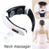 Electric Tens Unit Pulse Neck Massager Magnetic Pulse Therapy Vertebra Relax - White