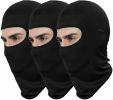 3 Pack Tactical Balaclava Thin Full Face Mask Lightweight Motorcycle Warmer Ski - Black