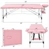 Portable Massage Table Adjustable Facial Salon Spa Bed - Pink - Beauty & Health Supplies