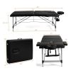 Portable Massage Table Adjustable Facial Salon Spa Bed - Black - Beauty & Health Supplies