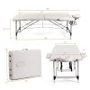 Portable Massage Table Adjustable Facial Salon Spa Bed - White - Beauty & Health Supplies