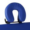 Blue Foldable Massage Table 2 Zones with Aluminum Frame - Blue