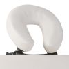 Cream White Foldable Massage Table 4 Zones with Wooden Frame - White