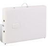 Cream White Foldable Massage Table 3 Zones with Wooden Frame - White